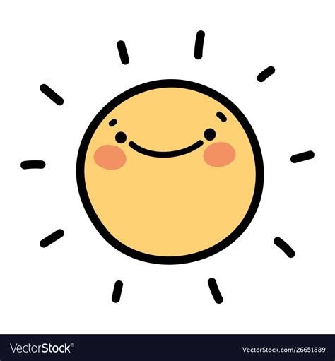 Isolated sun draw cartoon design Royalty Free Vector Image