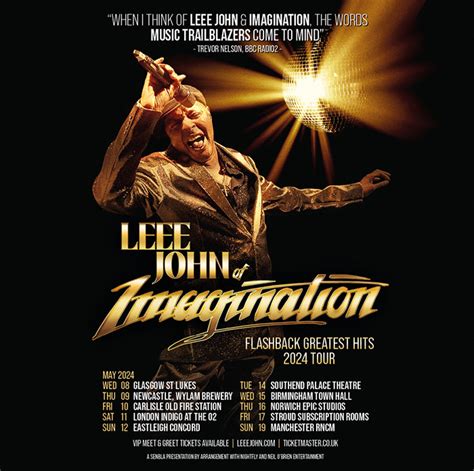 Leee John of Imagination announces Flashback UK Tour - TotalNtertainment