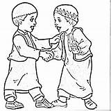 Kids Shake Hands Coloring Pages sketch template