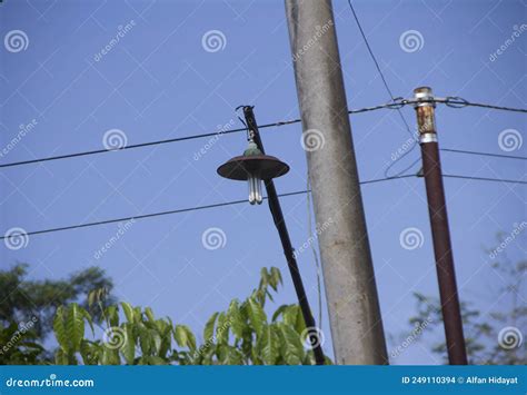 Banjarnegara, Indonesia Juni, 10 2022, Street Lights Mounted on Electric Poles Stock Photo ...