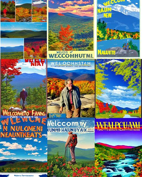 welcome to beautiful new hampshire! tourism poster, | Stable Diffusion