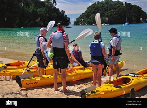 Kayaking at Kaiteriteri Beach, Kaiteriteri, Tasman Bay, Nelson Region, South Island, New Zealand ...