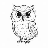 Drawing Owl Coloring Page With Big Eyes To Color Stock Download Free  sketch template