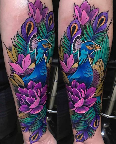 Tattoo artist Juan David Rendón | Manizales , Colombia | Peacock tattoo, Colorful sleeve tattoos ...