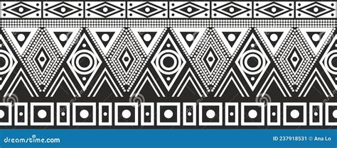 Vector Monochrome Seamless Native American Border Stock Vector - Illustration of geometric, folk ...