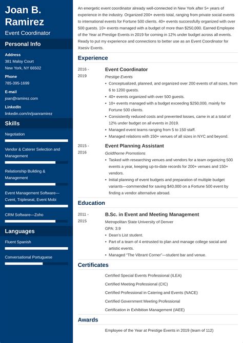 Event Coordinator Resume—Sample, Guide and 25+ Tips