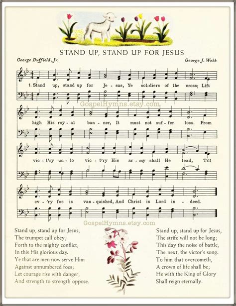 Stand Up, Stand Up for Jesus | Christian song lyrics, Hymns lyrics, Hymn sheet music