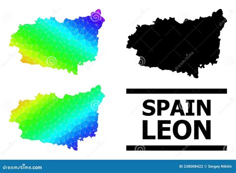 Polygonal Spectral Colored Map of Leon Province with Diagonal Gradient Stock Vector ...