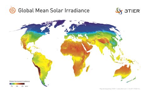 World Solar Insolation Map - Tourist Map Of English