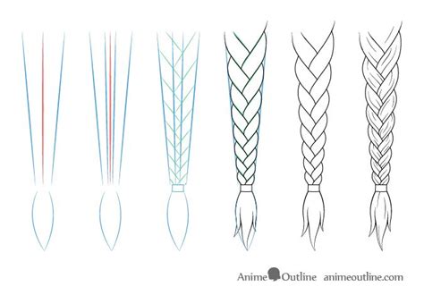 How to Draw Anime & Manga Style Hair Braids - AnimeOutline | Easy hair drawings, Anime drawings ...