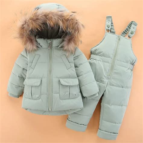 Thick Warm Kids Outwear Clothes Snow Wear Winter Infant Snowsuit Down ...