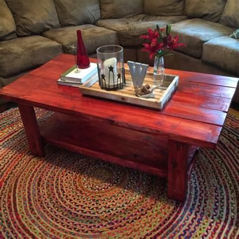 Rustic coffee table with a cranberry stain in 2023 | Coffee table farmhouse, Rustic coffee ...