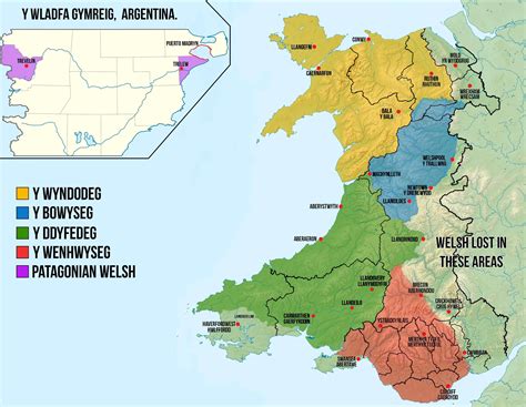 Map of Welsh language dialects : r/MapPorn