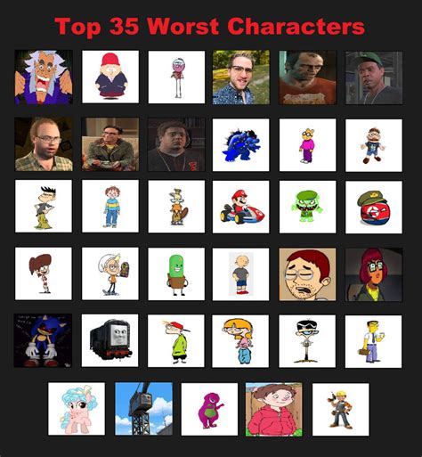 Top 35 Worst Characters by 2000bonniedelvia on DeviantArt