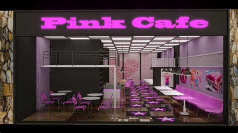 3D Pink Cafe Restaurant Model - TurboSquid 1875740