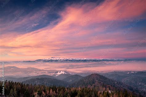 Colorful Sunrise Over The Tatra Mountains. Stock Photo | Adobe Stock