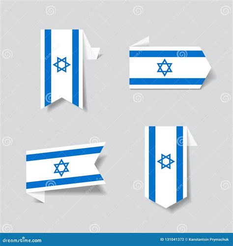 Israeli Flag Stickers and Labels. Vector Illustration. Stock Vector - Illustration of draw ...