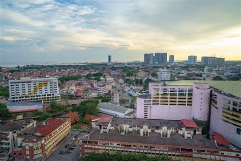 Panoramic View of City Skyline, Traffic and Light during Sunset Editorial Stock Photo - Image of ...