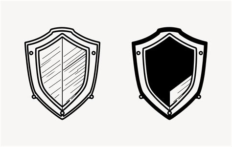 Shield line art graphic illustration, Shield vector silhouette 23815855 ...