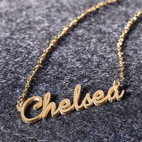 Fashion Jewellery Unisex Name Chelsea Pendant Chain Customized Nameplate Necklace Jewelry - Buy ...