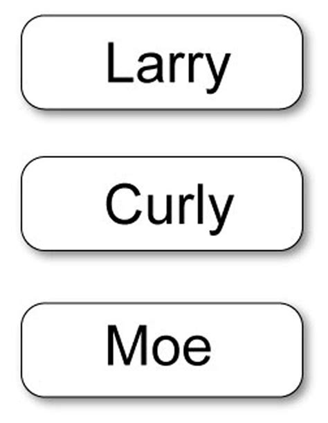 LARRY CURLY and MOE From the Three Stooges Name Badges Tags - Etsy