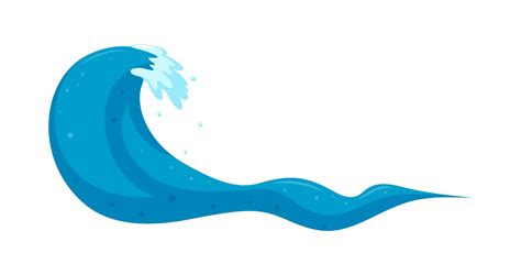 Tropical tsunami wave in cartoon style. Ocean surfing wave forming a ...