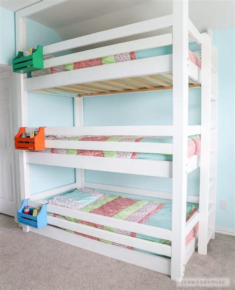 DIY Bunk Buddy (Bunk Bed Shelf) | Diy bunk bed, Bunk bed plans, Bunk bed designs