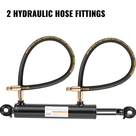 VEVOR Double Acting Hydraulic Top Link Cylinder 2" Bore 10" Stroke with 2 Hoses | VEVOR AU