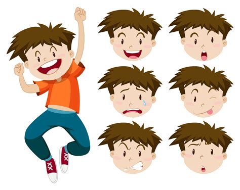 Boy with facial expressions 296707 Vector Art at Vecteezy