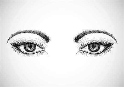 Hand Drawn Female Eyes 1249030 Vector Art at Vecteezy