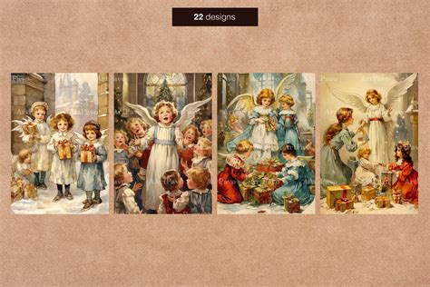 Vintage Angels Victorian Christmas Cards - Design Cuts