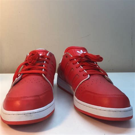 Adidas Red & White Leather Sneakers Size 18 - Gem