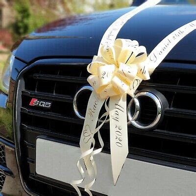 ROSE GOLD PERSONALISED WEDDING CAR RIBBON - 6m Printed Car Ribbon Prom Wedding | eBay