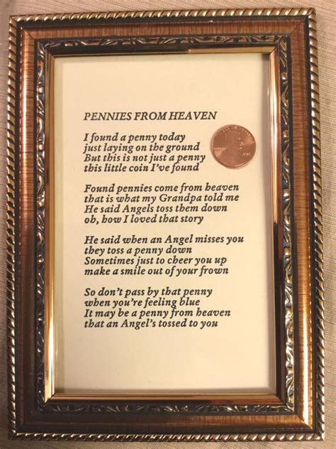 Framed Pennies From Heaven Story FREE SHIPPING | Etsy | Pennies from heaven, Penny, Christmas in ...