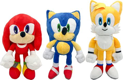 Buy Sonic Plush 3pc Complete Set Sonic Tales Knuckles Sonic Movie Plush 10 Inch Sonic 3 Toys ...