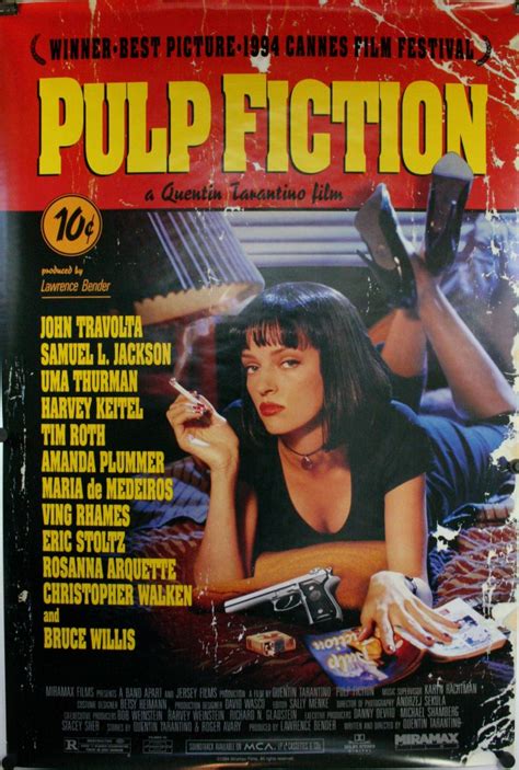 PULP FICTION, Original Quentin Tarantino 1 sheet Movie Theater Poster Authentication For Sale ...