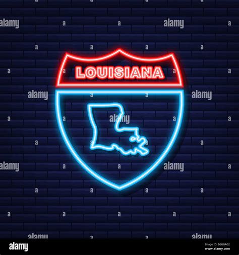 Louisiana state map outline neon icon. Vector illustration Stock Vector Image & Art - Alamy