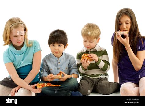 Children Eating Pizza Stock Photo - Alamy