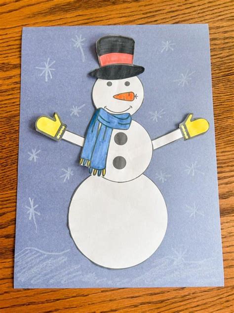 Build A Snowman Craft (With Free Printable Template) - Fox Farm Home