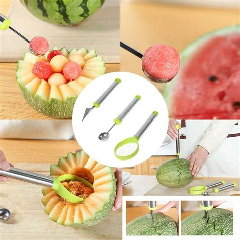 Food Carving Watermelon Tool Set Of Three Watermelon Baller Carving Seed Remover Kitchen ...