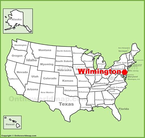 Wilmington DE location on the U.S. Map - Ontheworldmap.com