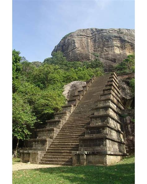 Stairway to Yapahuwa Temple, Sri Lanka. In the background, the Sigiriya rock. #Project_Knowledge ...