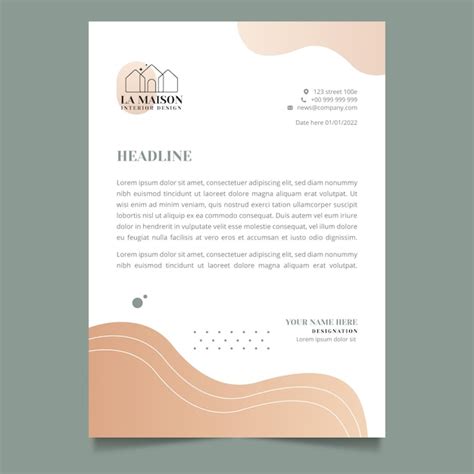 Free Vector | Gradient interior design letterhead template