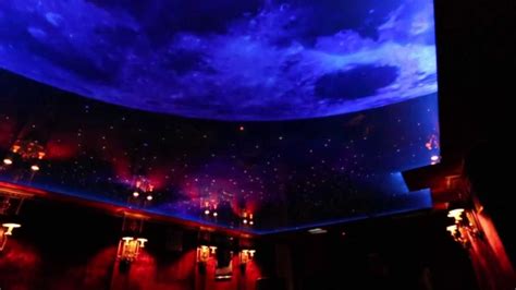 Nigh Sky Moon and stars Printed Ceiling with LED and Fiber Optic back ...