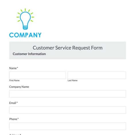 Customer Service Form Template