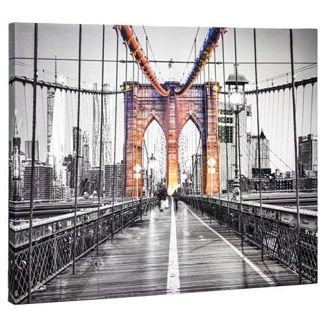 Crystal Art Brooklyn Bridge Wrapped Canvas Photo Print Wall Art Decor ...