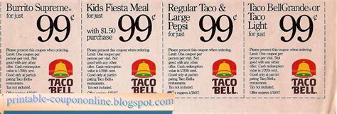 Printable Coupons 2021: Taco Bell Coupons