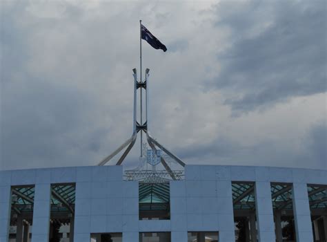 The Australian flag flies over Parliament House, Canberra,… | Flickr