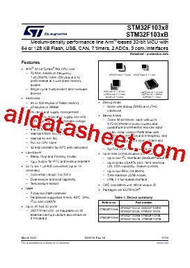 STM32F103C8 Datasheet(PDF) - STMicroelectronics