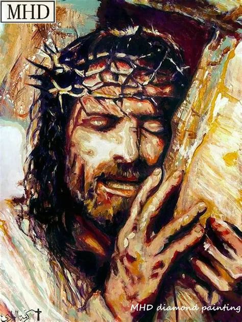 New Arrival Rhinestone 5d Diy Diamond Painting Cross Stitch Jesus ...